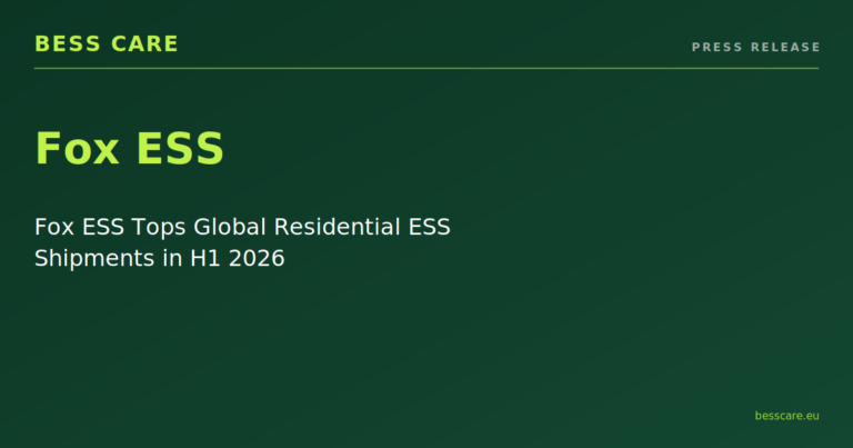 Fox ESS Tops Global Residential ESS Shipments in H1 2026