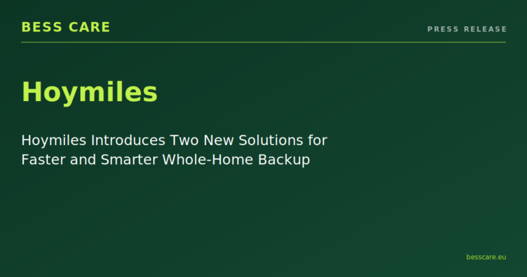 Hoymiles Introduces Two New Solutions for Faster and Smarter Whole-Home Backup