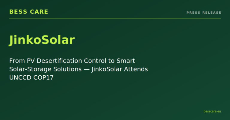From PV Desertification Control to Smart Solar-Storage Solutions — JinkoSolar Attends UNCCD COP17